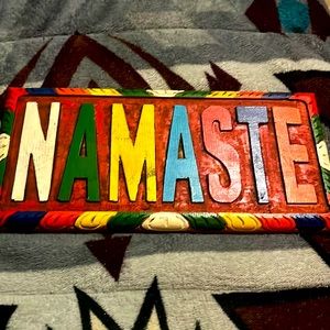 Namaste hand painted wall decor made in Nepal